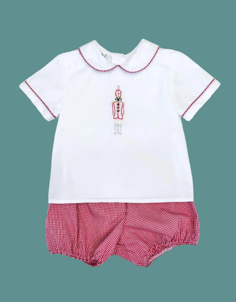 Christmas Nutcracker Embroidered Bloomer Short Set - Krewe