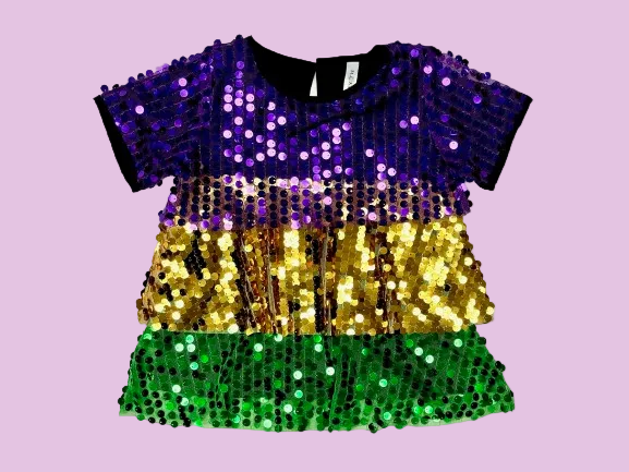 Mardi Gras Sequin Tier Top