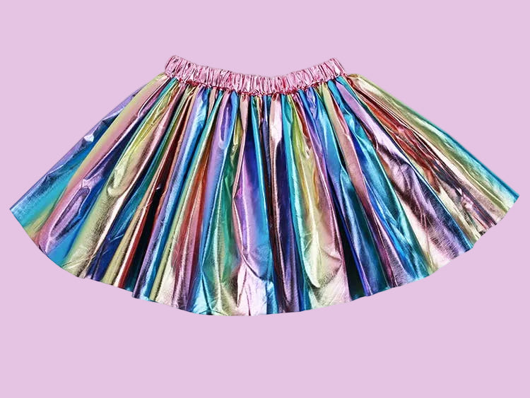 Skirt - Metallic Rainbow skirt: Pastel