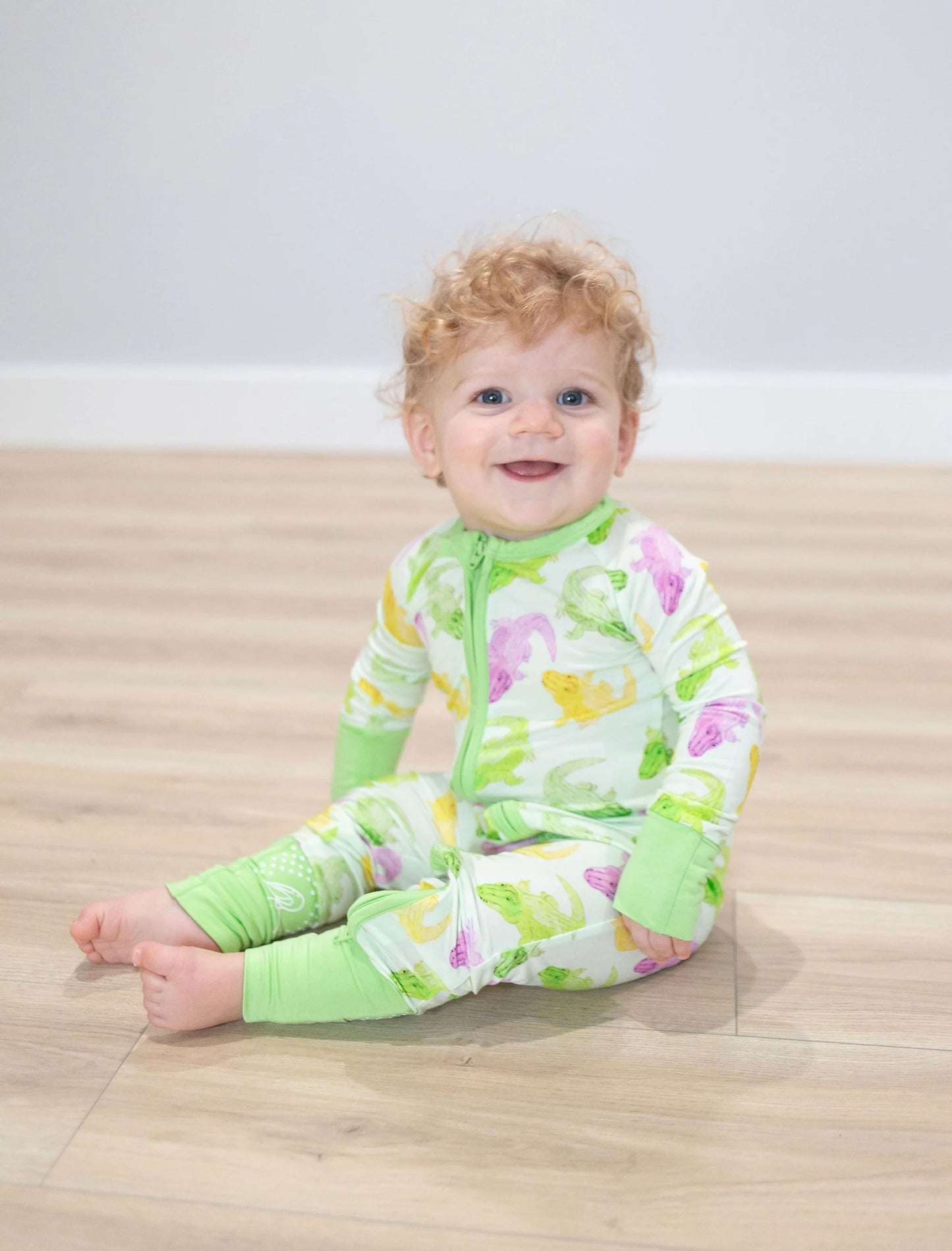 Mardi Gras Alligator Zipper Onesie
