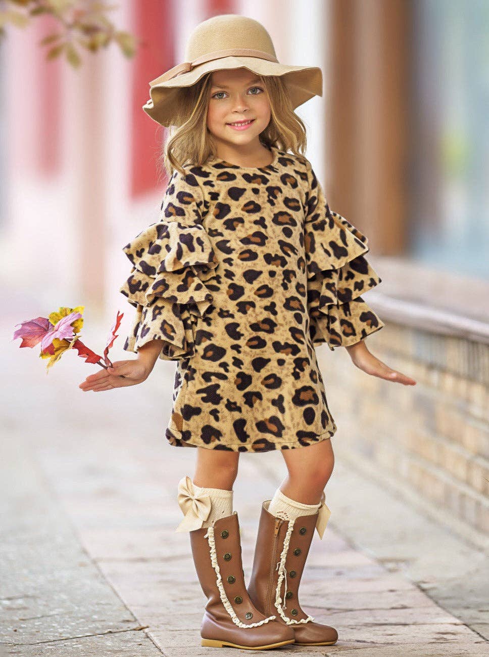Animal Print Bell Sleeve Dress