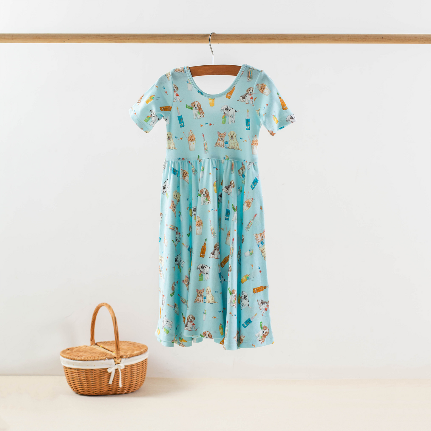 Dog Days of Summer Organic Cotton Blue Dress - Dogs & Snowballs