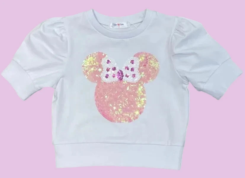 Sequin Minnie Puff Sleeve