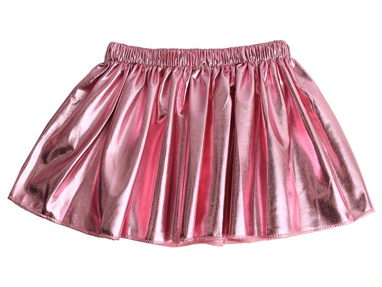 Skirt - Metallic Skirt: Pink