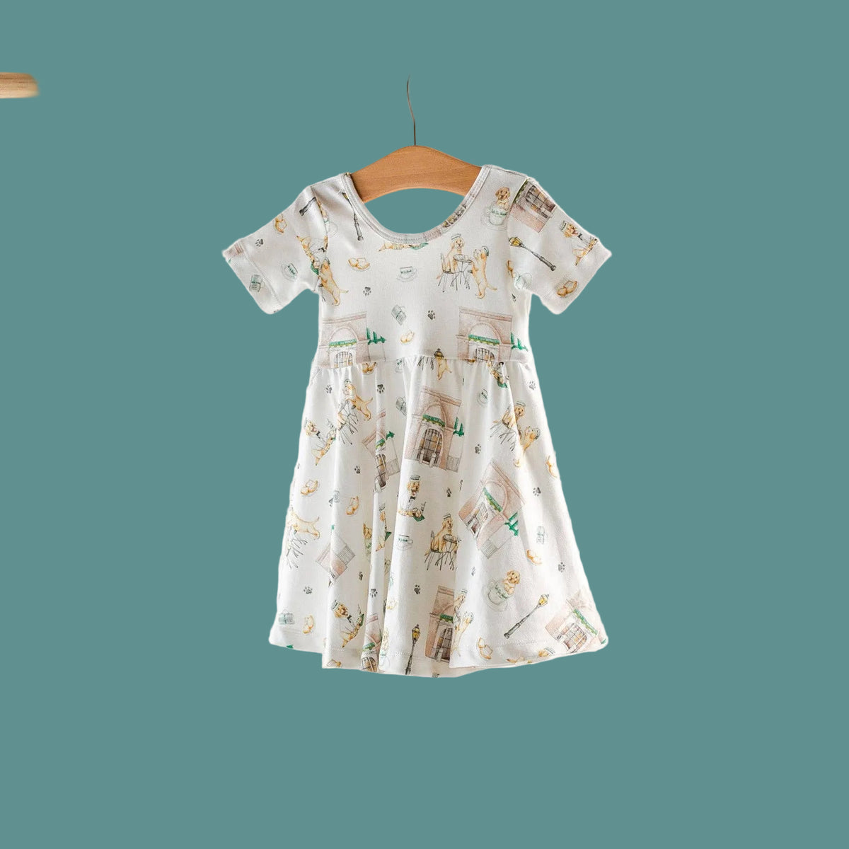 Powdered Sugar and Puppies Organic Cotton Twirl Dress