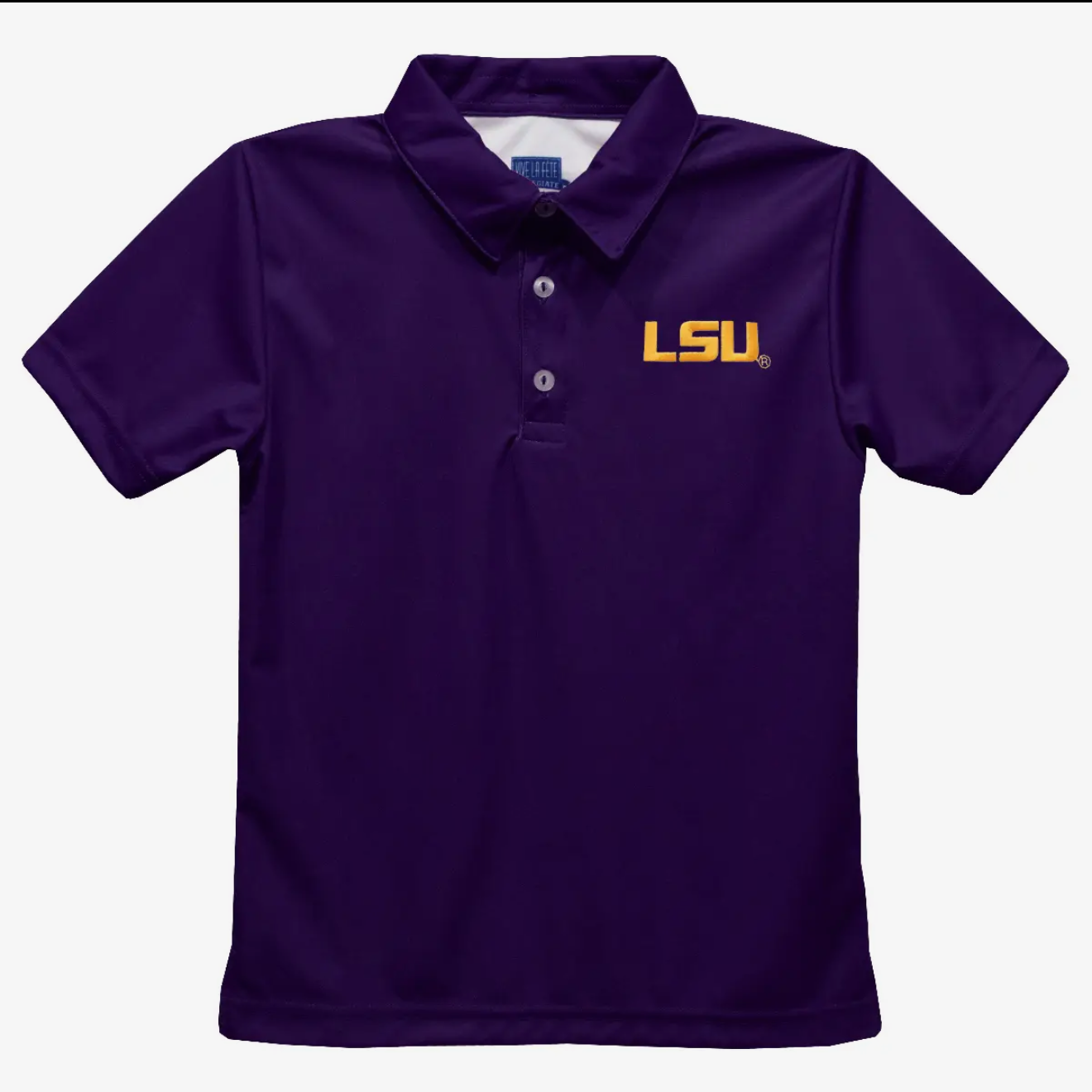 LSU Tigers Embroidered Purple Short Sleeve Polo