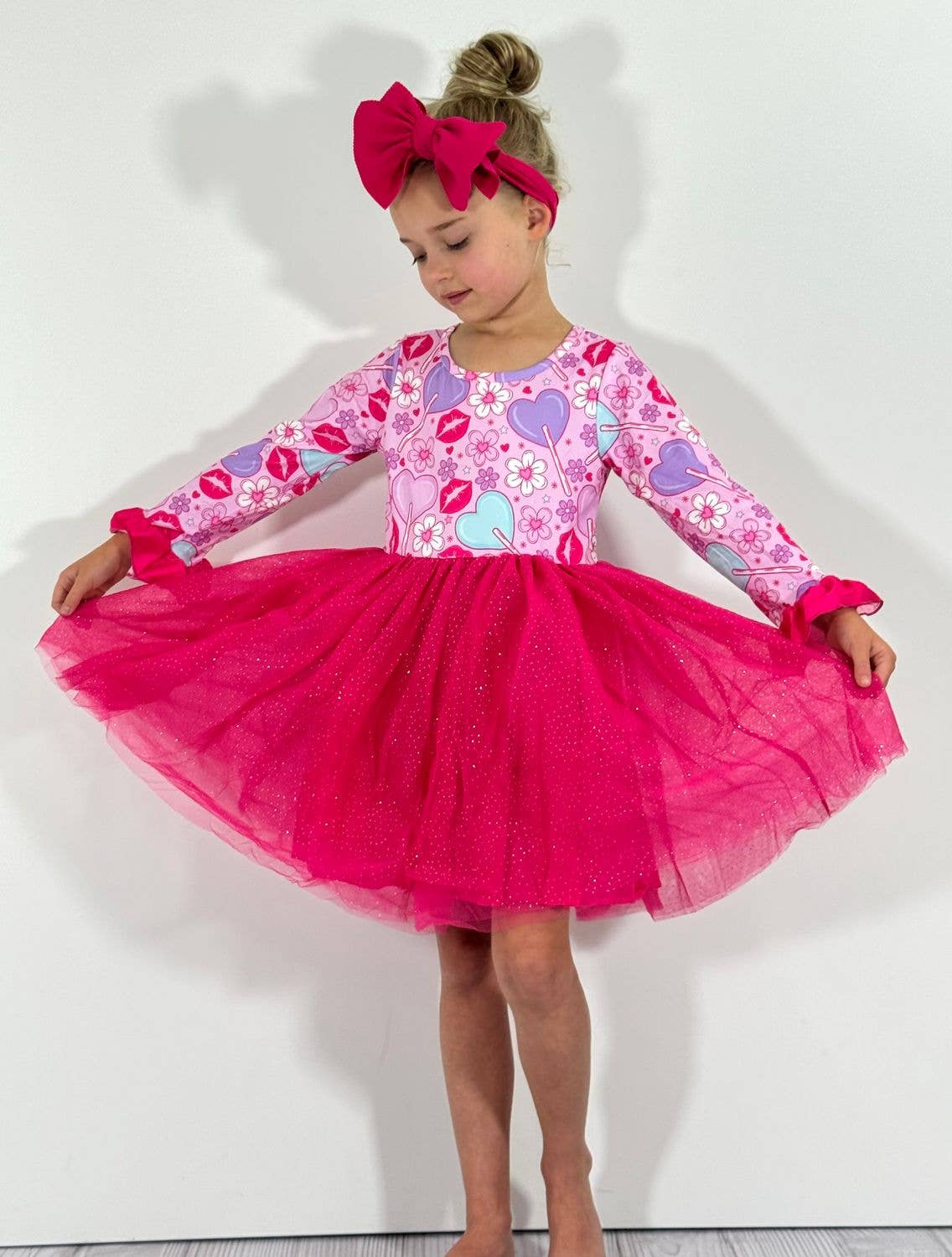 Pucker Up Tutu Girls Valentine Dress