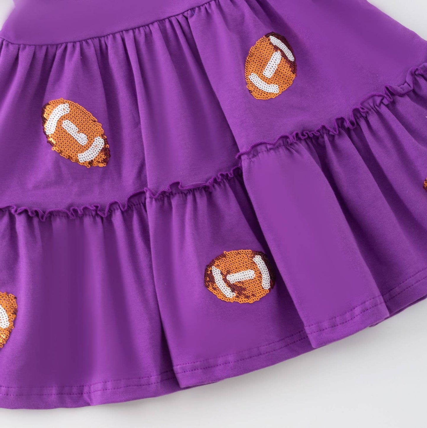 Purple Sequin Football Girls Dress