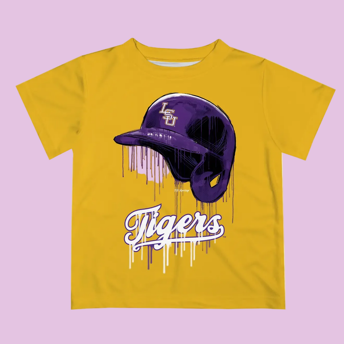 LSU Tigers Original Dripping Baseball Tee