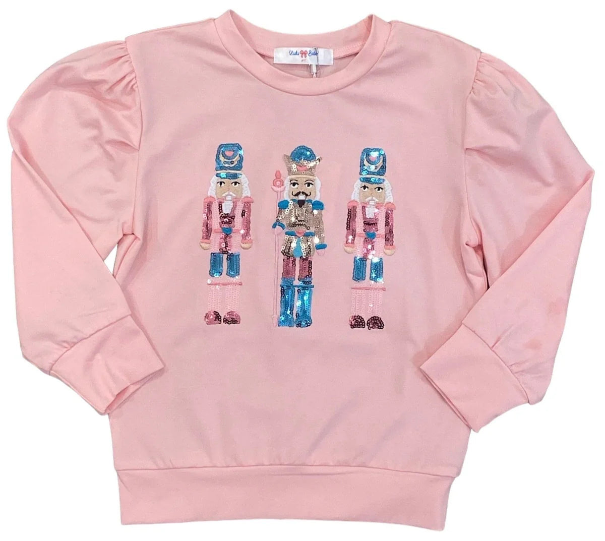Christmas Sequin Nutcracker Shirt - Light Pink - Lulu Bebe