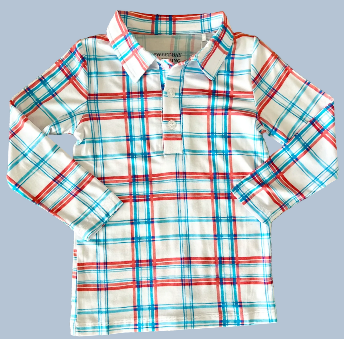 Polo - Patriotic Red, White, & Blue Long Sleeve Polo