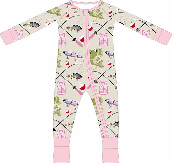 Goin' Fishin' Zipper Onesie
