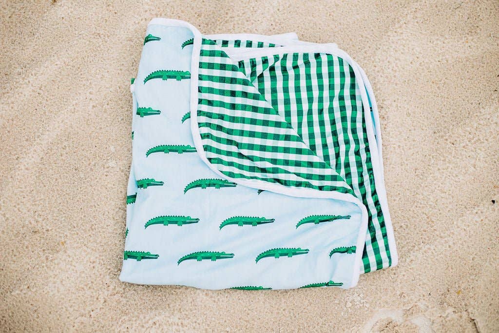 Swim Towel - Blue Alligator