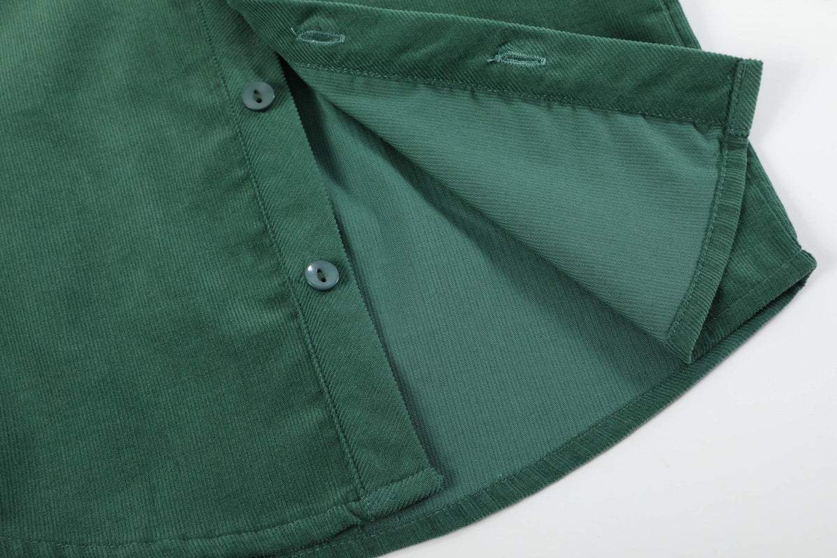 Christmas - Green Corduroy Santa Dress Shirt