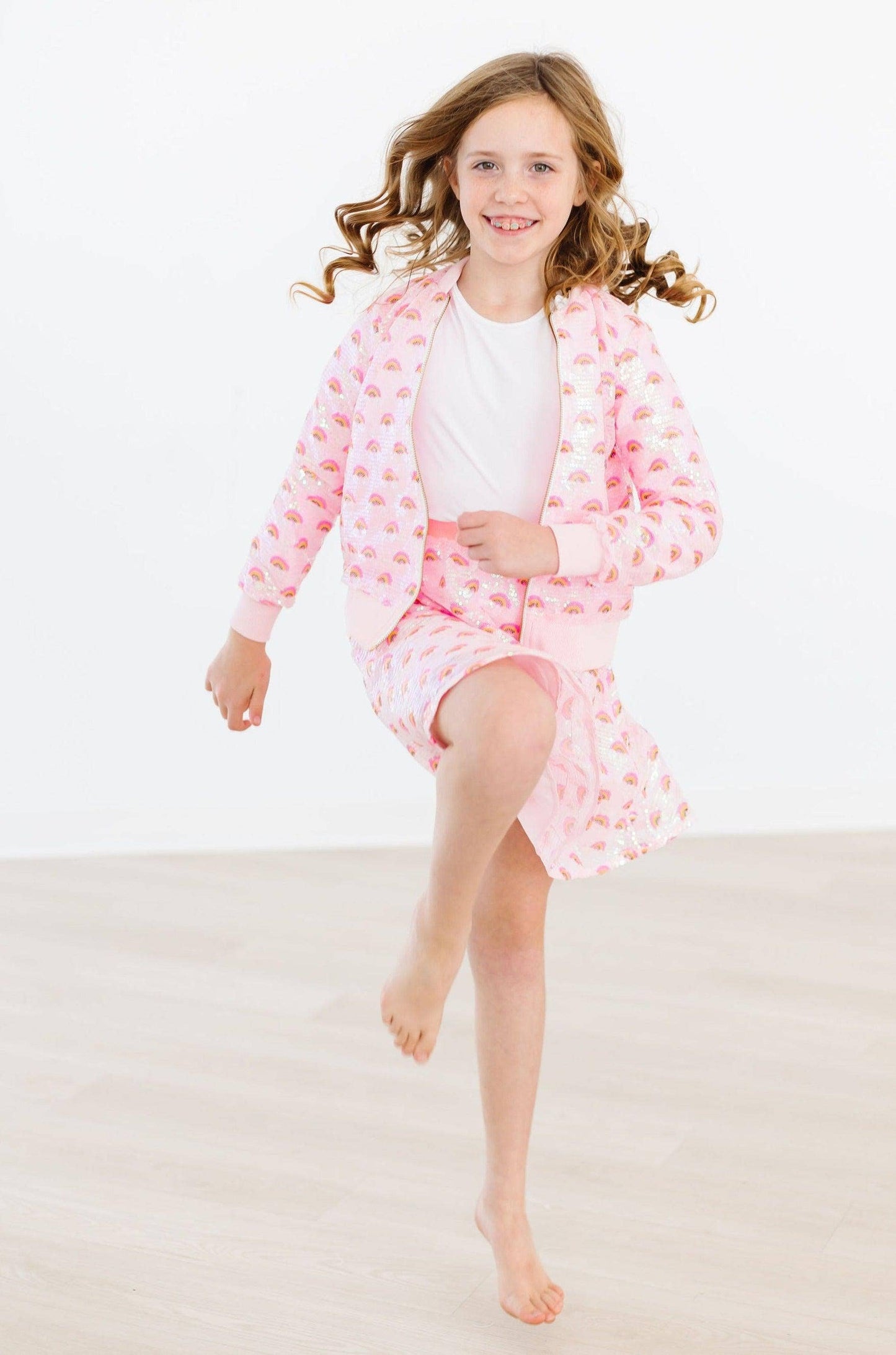 Jacket - Pink with Rainbows Sequin Jacket