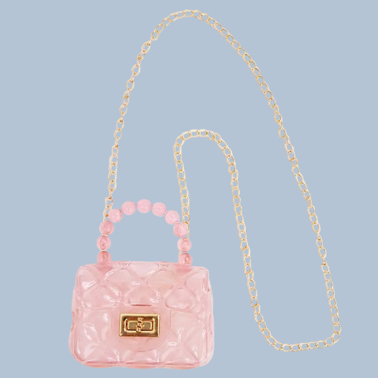 Purse - Clear Jelly Purse: Light Pink