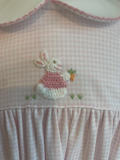 Bunny Girl's Pink Gingham Knit Dress