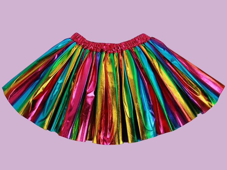 Skirt - Metallic Rainbow skirt: Bright