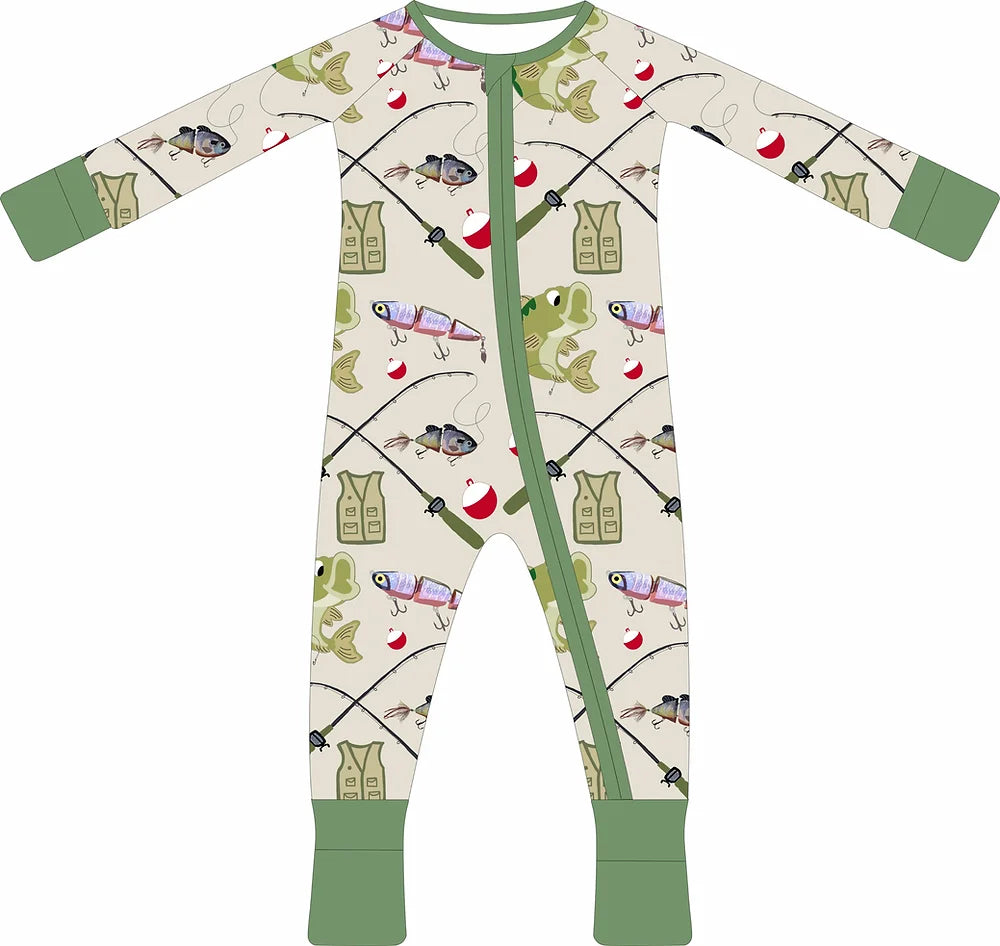 Goin' Fishin' Zipper Onesie