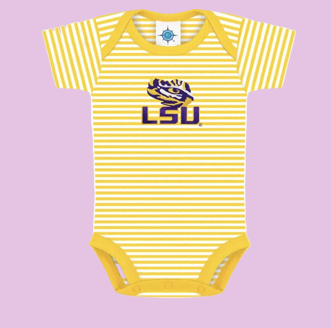 LSU Gold Stripe Onesie