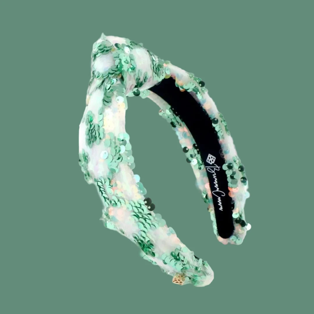 Headband-Green Iridescent Sequin Headband -Child Size