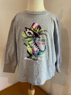 Mardi Grawz L/S Gray T Shirt