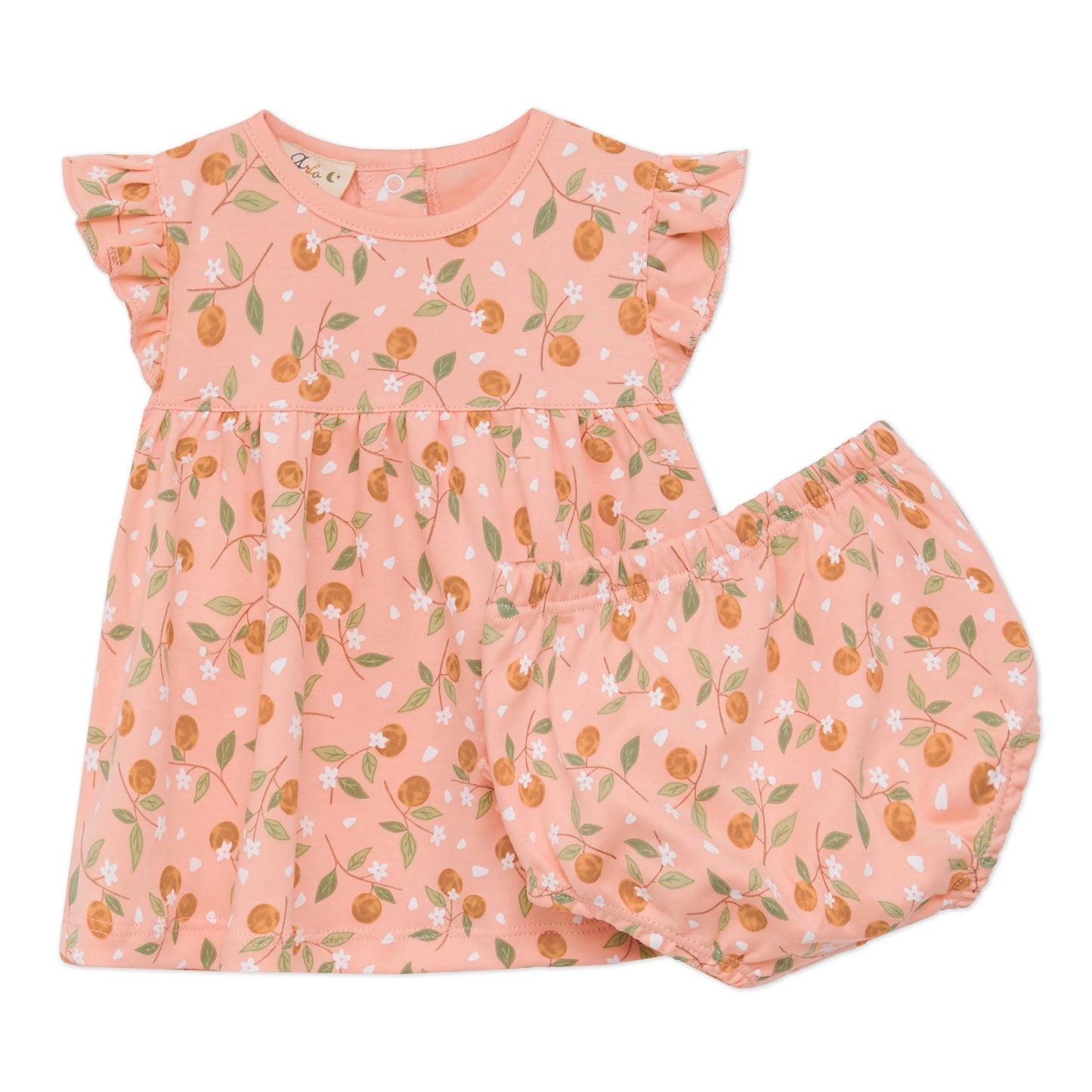 Orange Blossoms Ruffle Flutters Diaper Cover Set