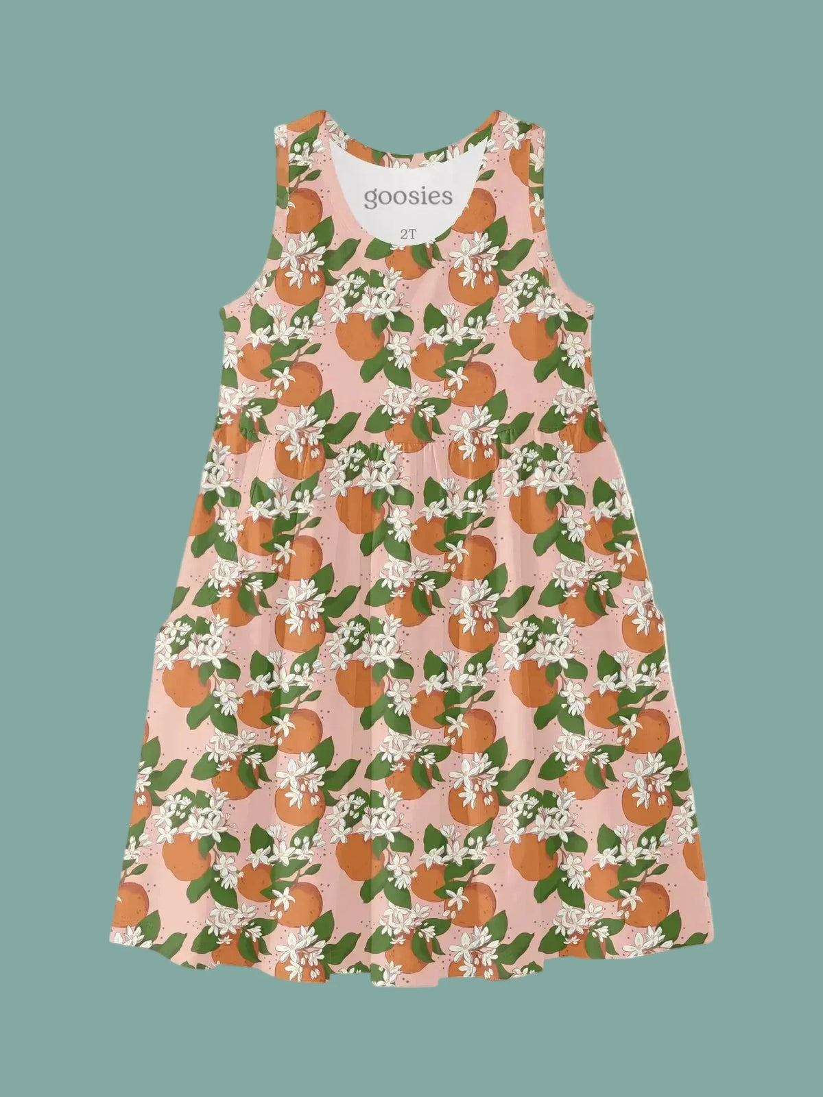 Orange Blossom Sleeveless Pocket Dress