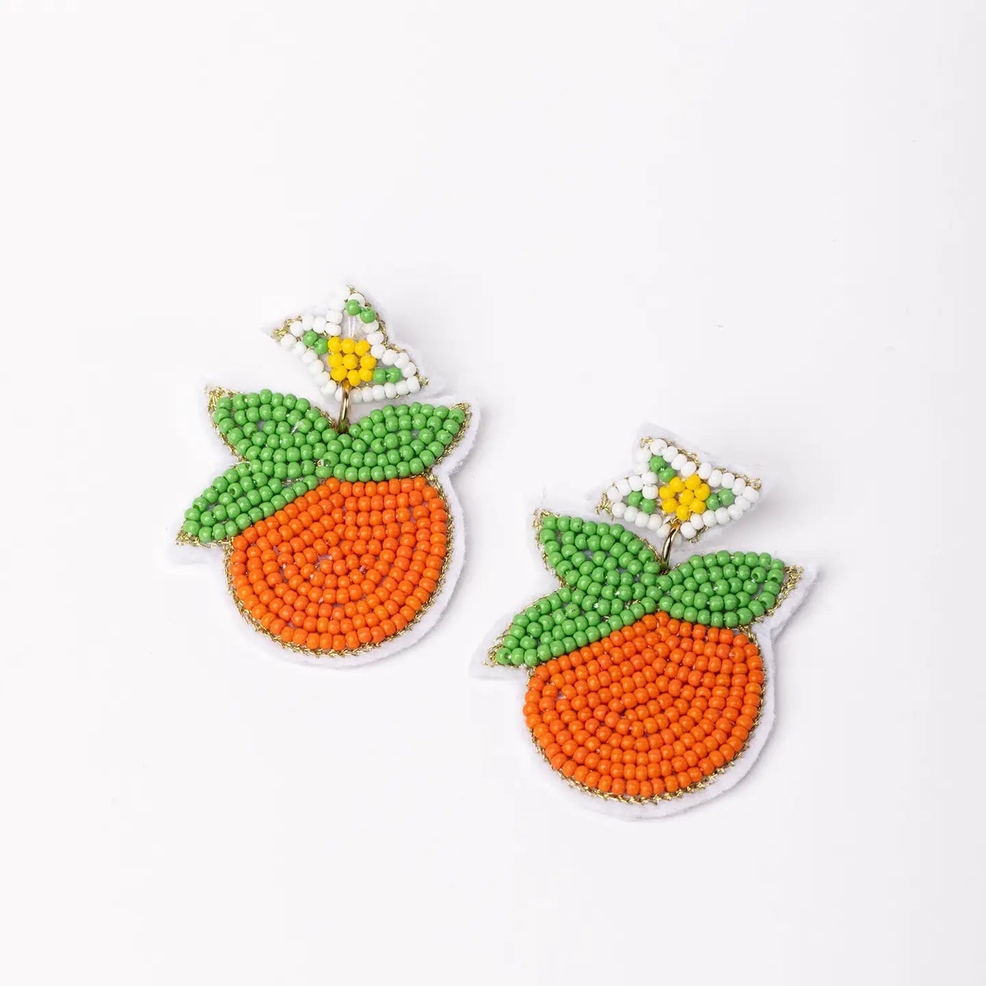 Orange Beaded Earring