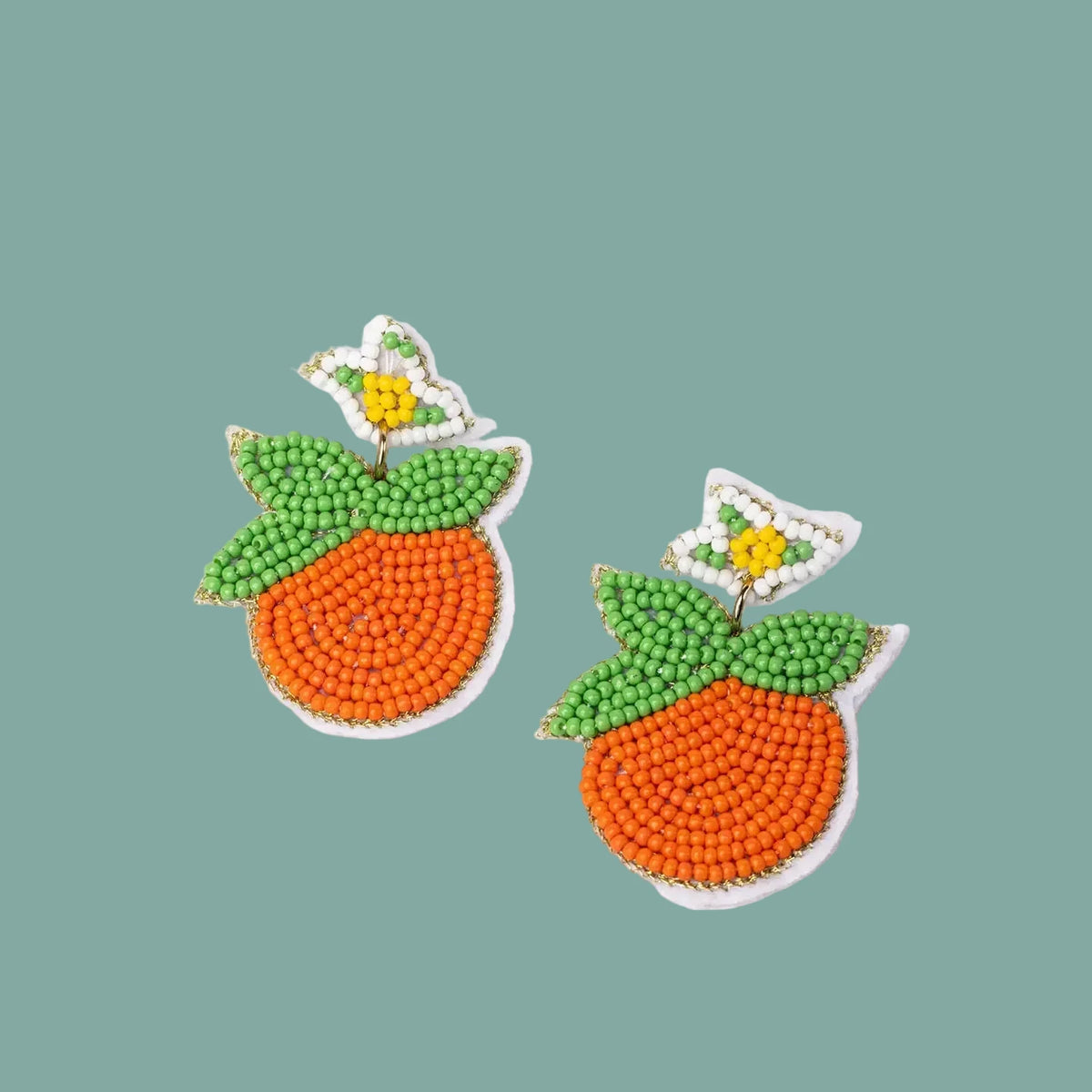 Earring - Orange Beaded Earring