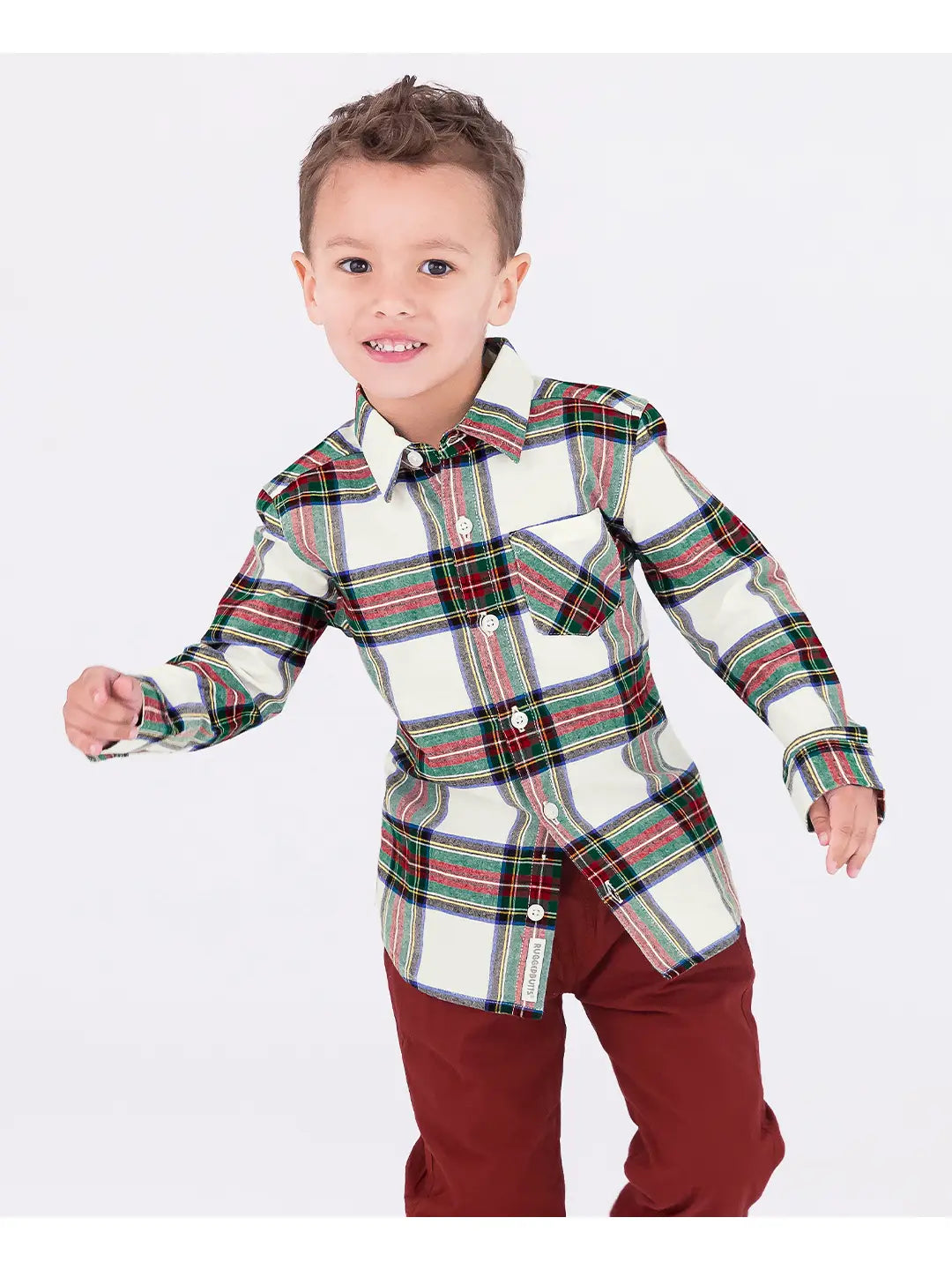 Christmas Good Tidings Plaid Button Down