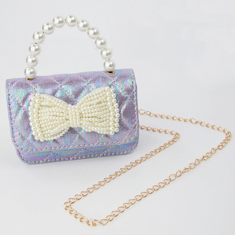 Shimmer Pearl Bow Purse - lavender