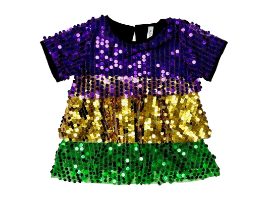 Mardi Gras Sequin Tier Top