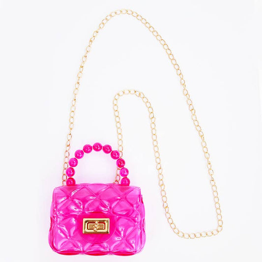 Clear Jelly Purse: Hot pink