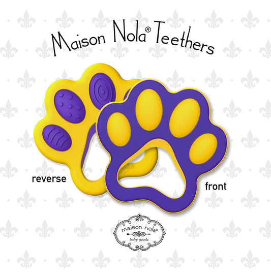 Teether - LSU  Louisiana Silicone Tiger Paw baby teether