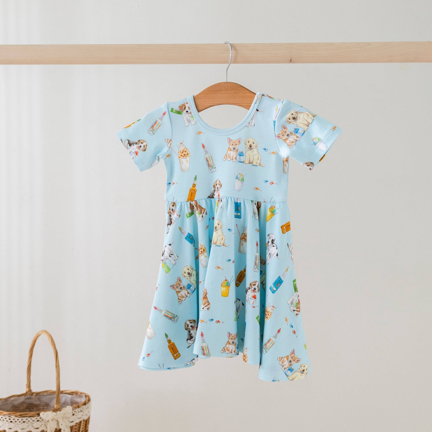 Dog Days of Summer Organic Cotton Blue Dress - Dogs & Snowballs