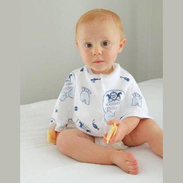 Burp Cloth - Southern Gentleman Baby Burp Cloth and Bib (2 in 1)