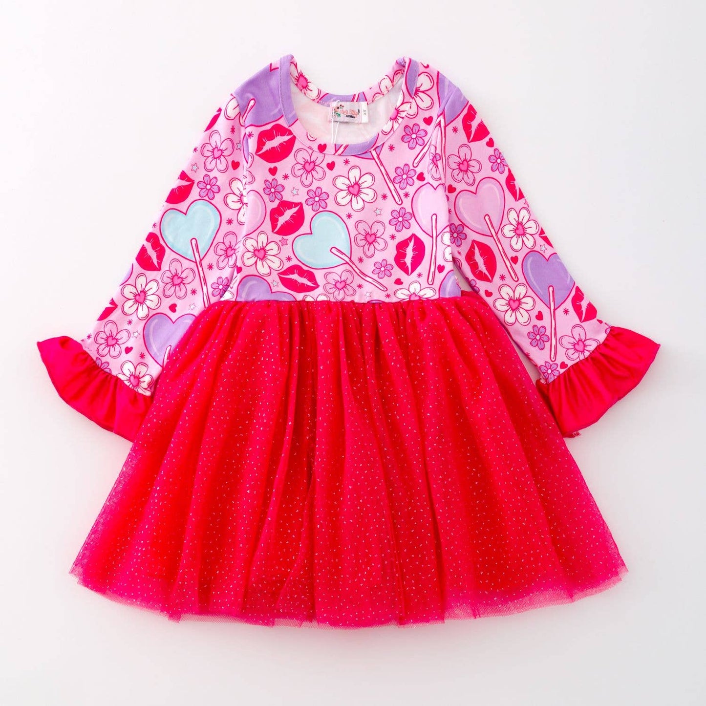Pucker Up Tutu Girls Valentine Dress