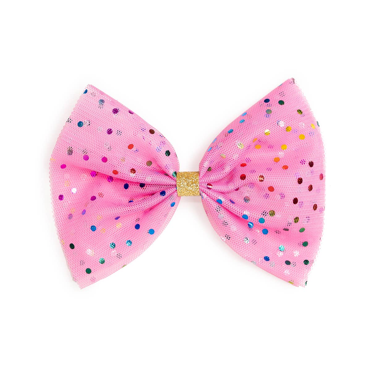 Hair Bow - Raspberry Confetti Tulle Bow Clip