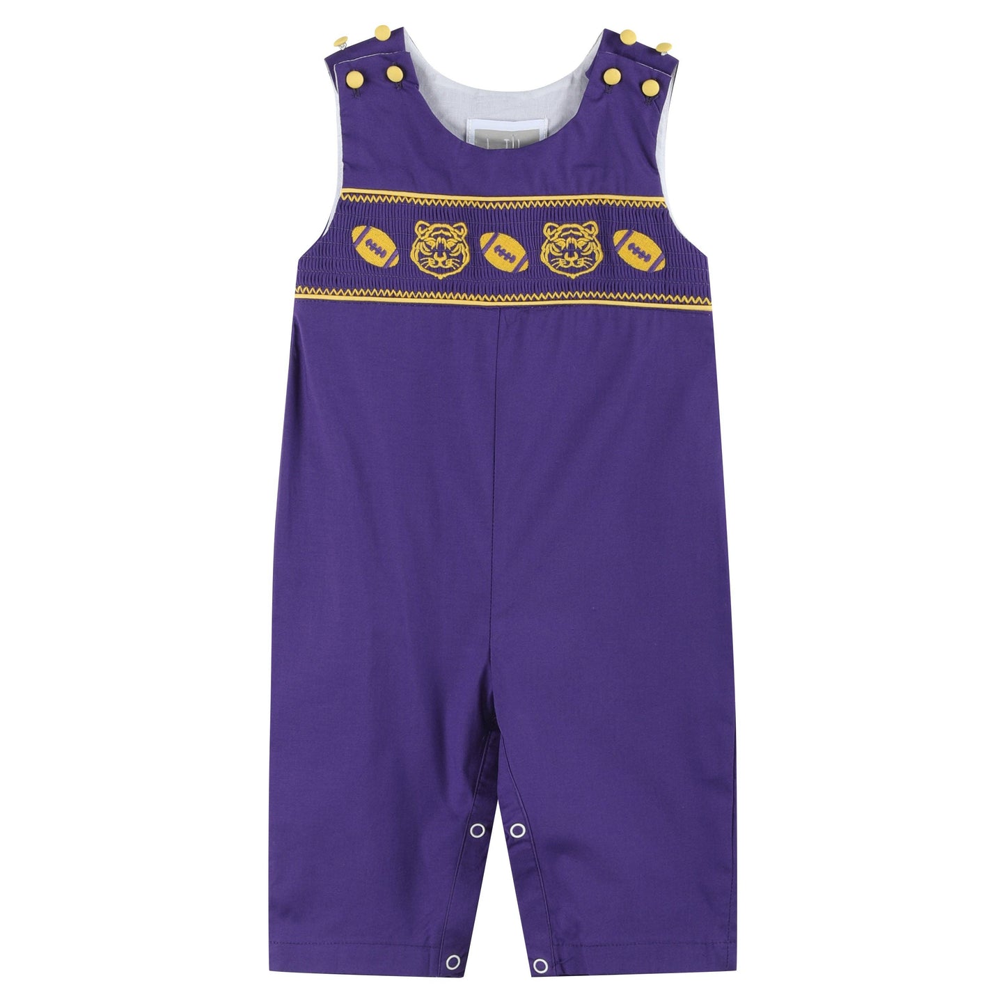 LSU Tiger Smocked Overalls