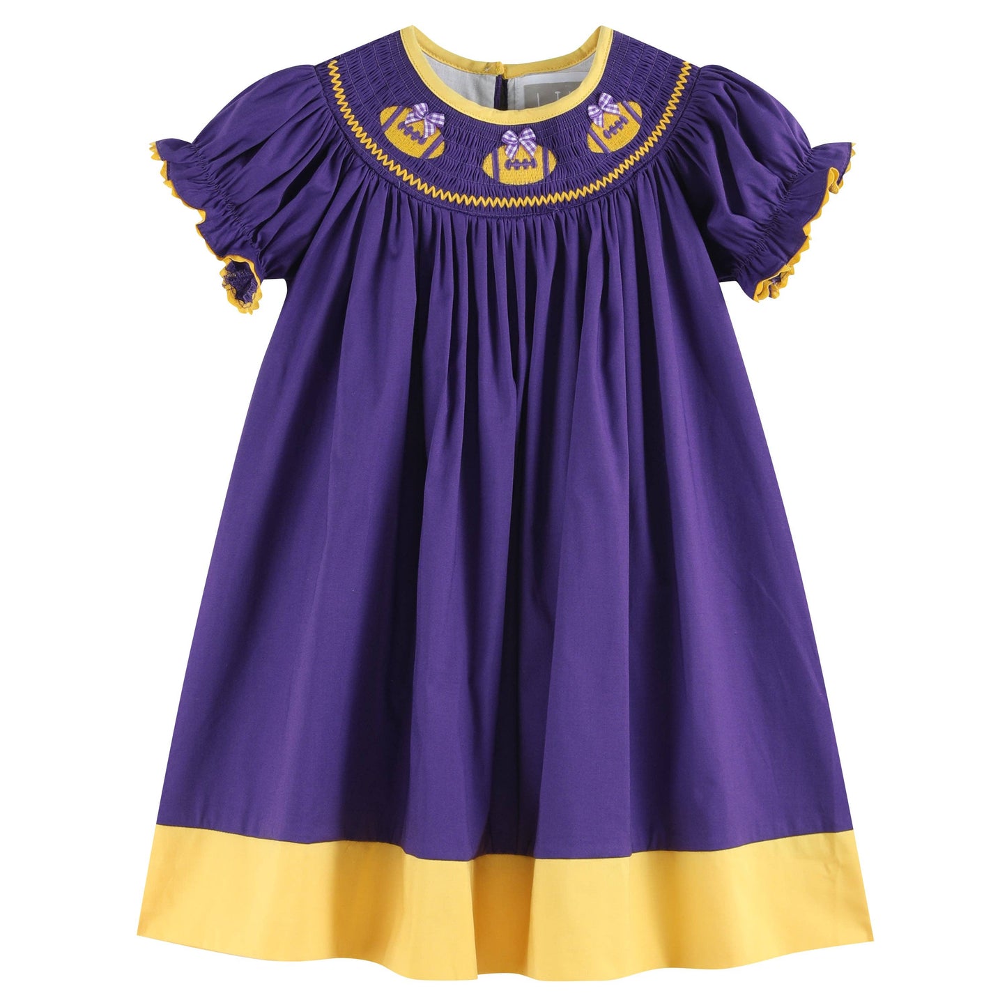 LSU Tiger Smocked Bishop Dress