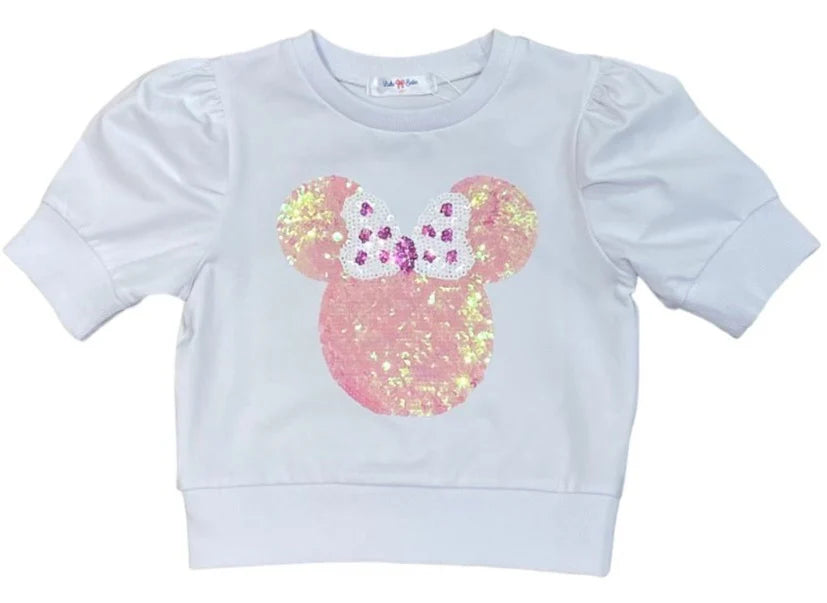 Sequin Minnie Puff Sleeve