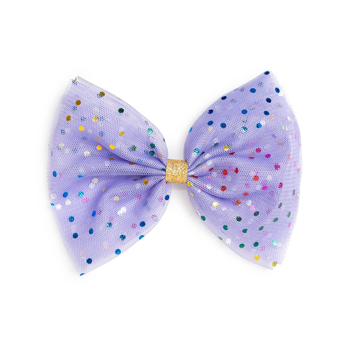 Hair Bow - Lavender Confetti Tulle Bow Clip
