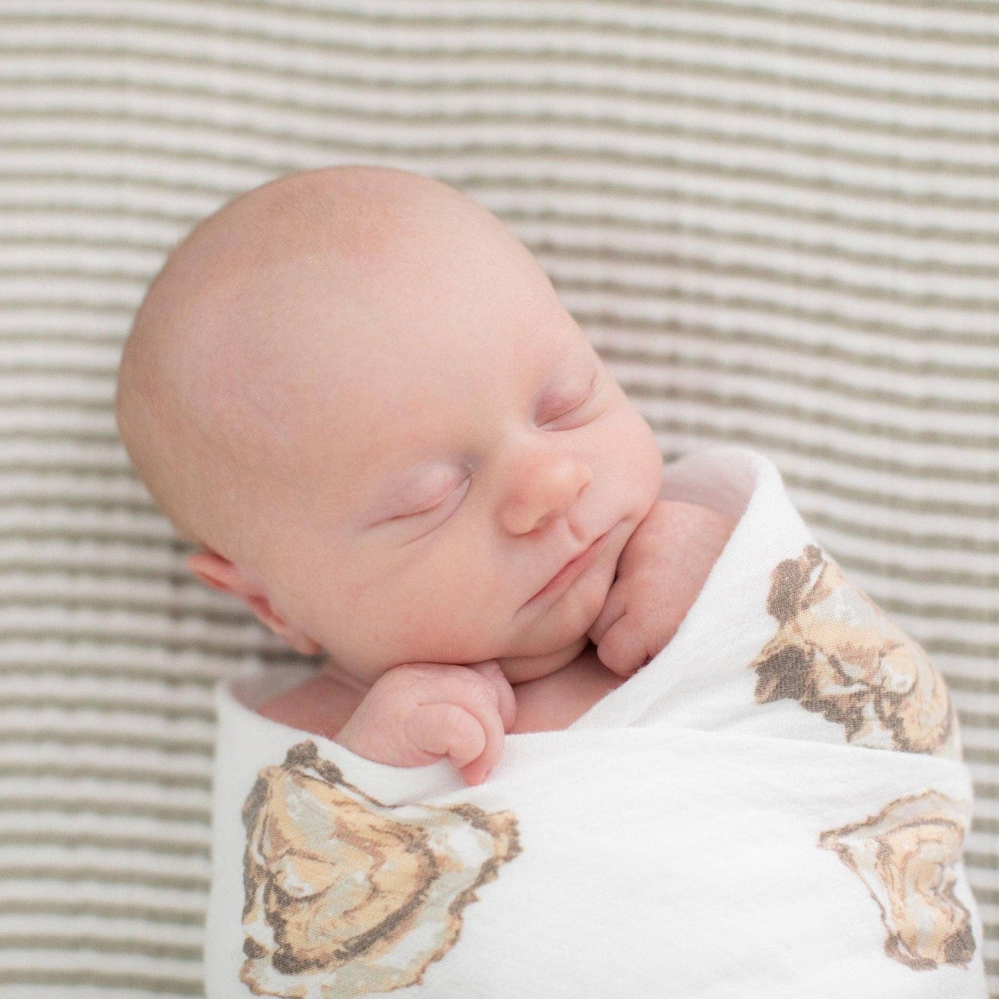 Swaddle - Aw, Shucks! Oyster Baby Muslin Swaddle Blanket -Extra Large 47 x 47
