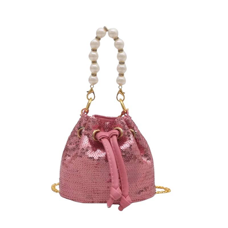 Purse - Pink Sequin Drawstring Purse