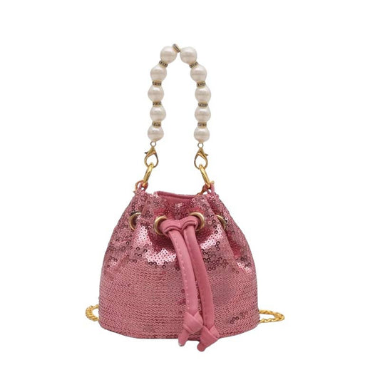 Purse - Pink Sequin Drawstring Purse