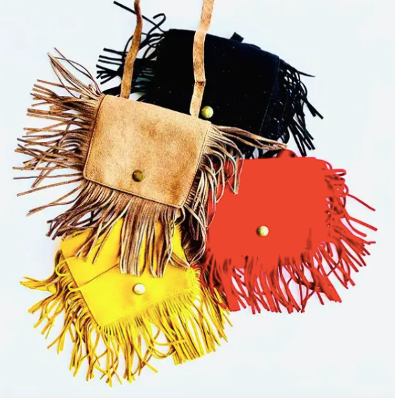 Purse - Marant Fringe Crossbody Kids Purse: Coco Animal Print