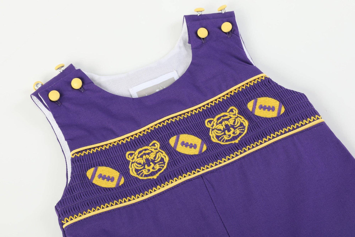 LSU Tiger Smocked Overalls