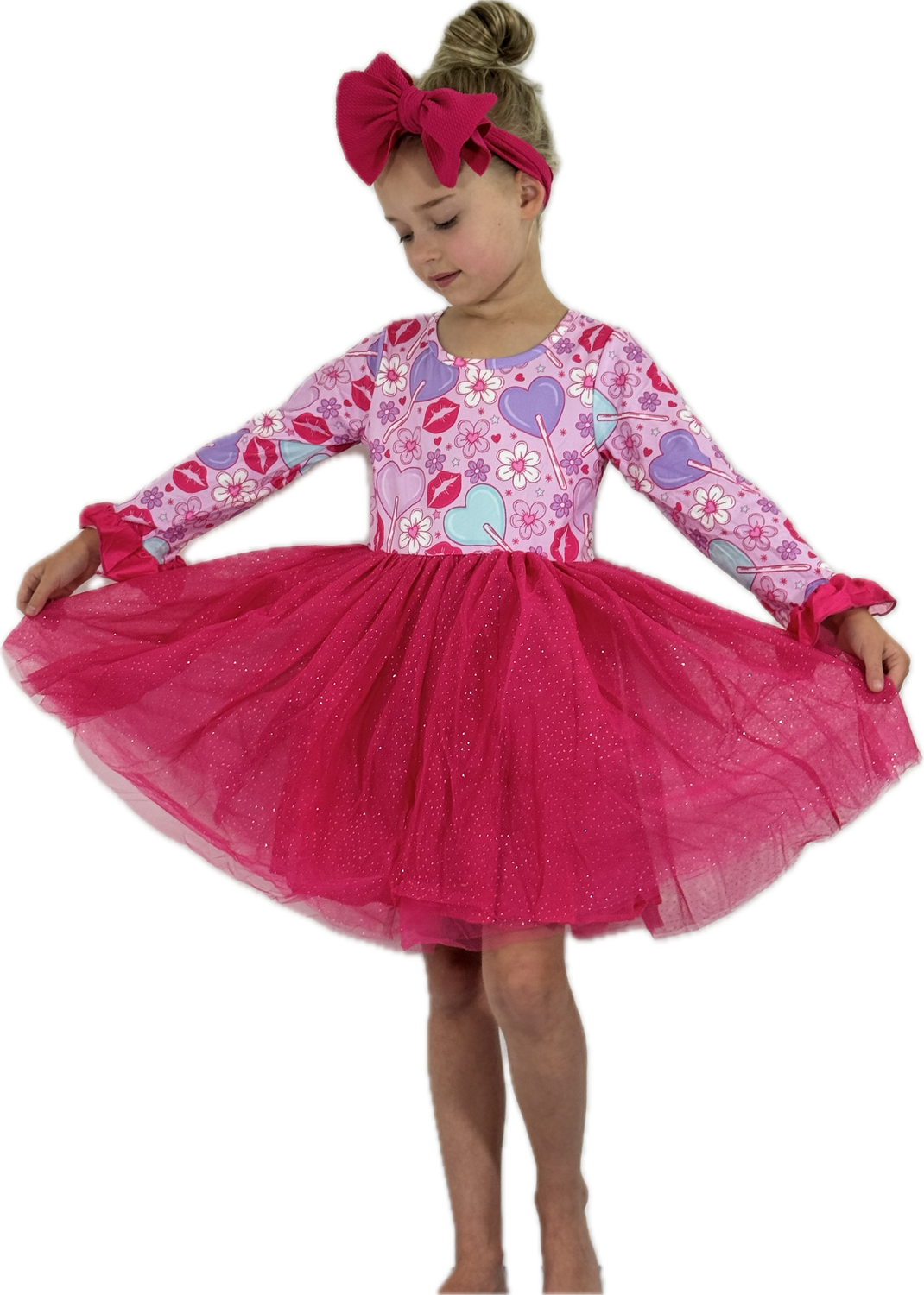 Pucker Up Tutu Girls Valentine Dress