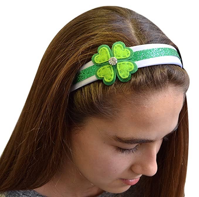 Felt Heart Shamrock St. Patrick's Day Arch Headband